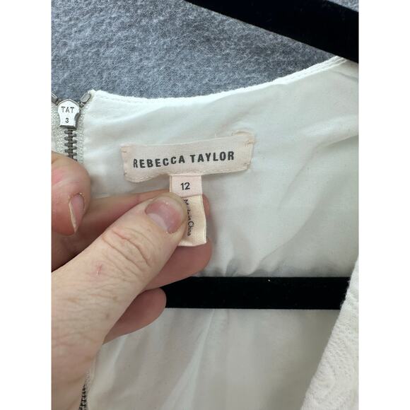 Rebecca Taylor Women's sz 12 White Embroidered Sheath Dress Bridal Graduation - Picture 5 of 14